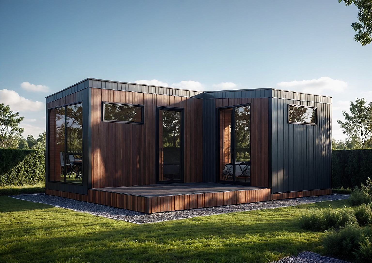 Модульный дом 6х2,5м + 2,5х2,5м с утеплением 150мм