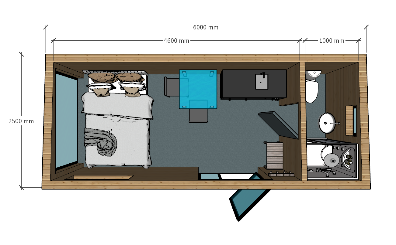 Модульный дом 6х2,5м с утеплением 150мм — изображение 3