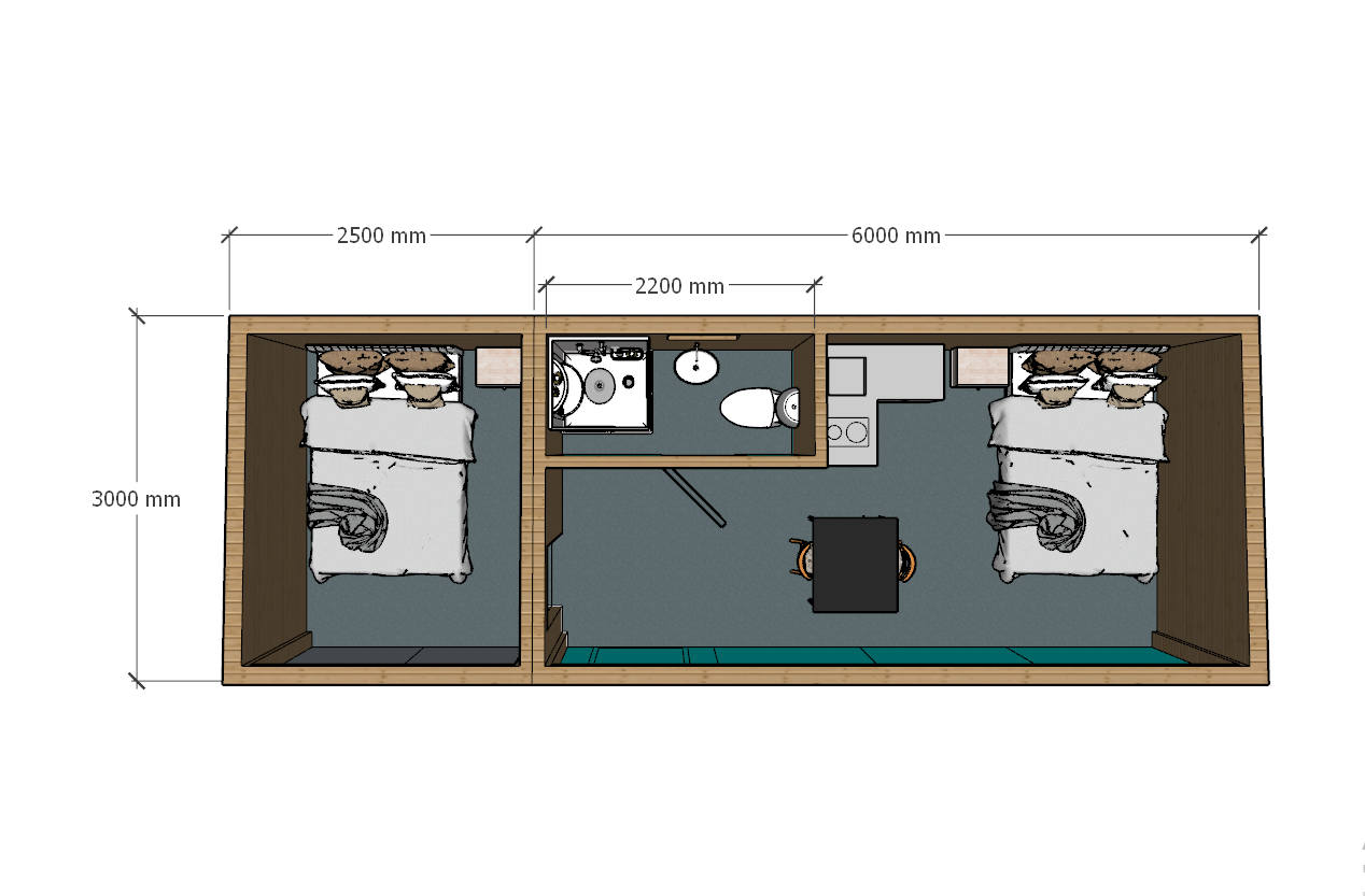 Модульный дом 8,5х3м с утеплением 150мм — изображение 2